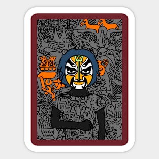 Arthur NFT - Embrace the Grace: A Female Character in Chinese Mask Sticker